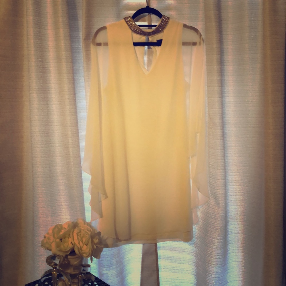 White Dress with Gem Collar